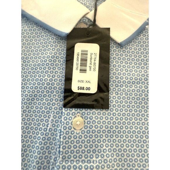Bonobos Golf Shirt Polo Justin Rose Performance Slim Blue Sunburst XXL MSRP $89 - Picture 5 of 10
